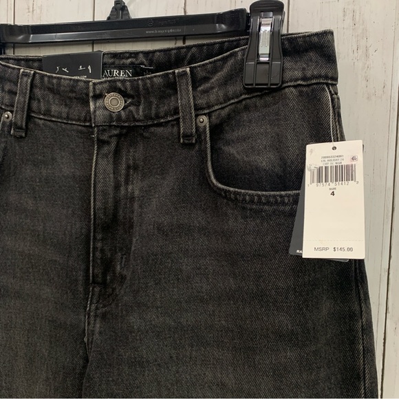 Lauren Ralph Lauren Wide Leg Mid Rise Non Stretch Jeans Creased Easy W27 Size 4 - Picture 6 of 15